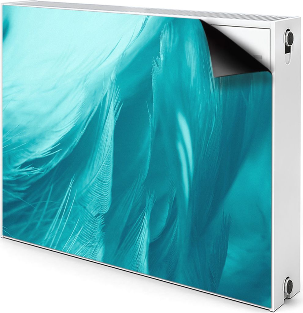 Magnet Heizkörperverkleidung Heizkörper-Abdeckung Heizung Heizkörper 90x60 cm - Blau, Federn