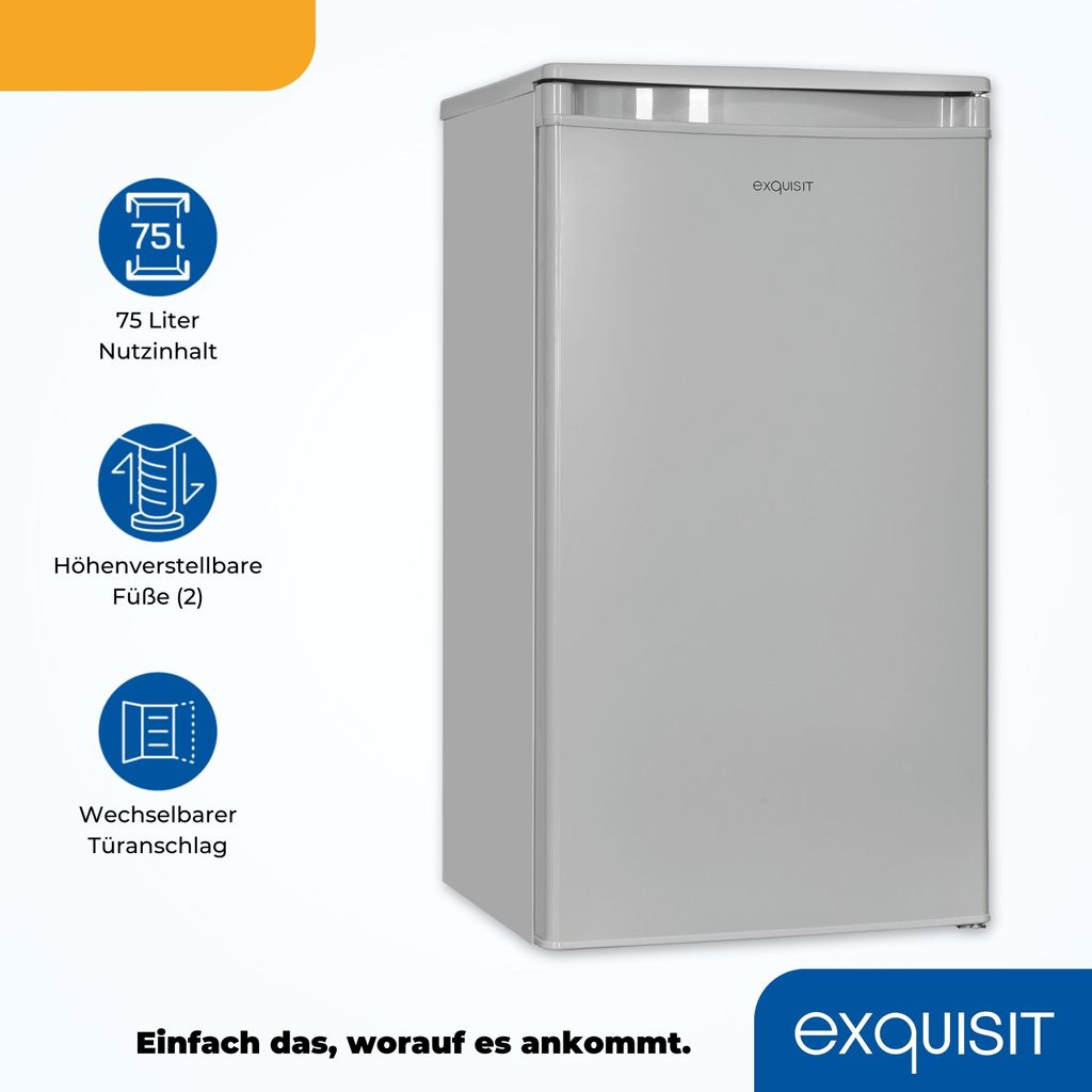 Exquisit Vollraumkühlschrank KS85-V-091E grau | 75 l Produktbild 3