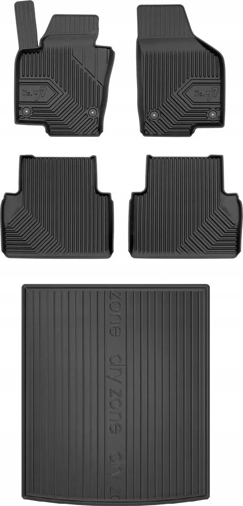 SET 77 Tappetini in gomma e rivestimento VW Sharan 2 2010-2022 7 posti con
