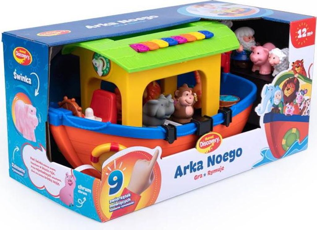A toy Noah's Ark playset in its retail packaging.