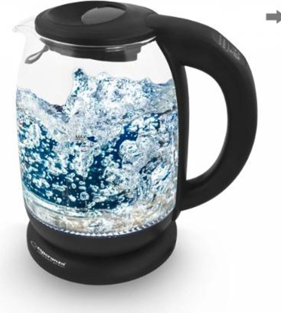 Esperanza EKK027, 1,7 L, 2200 W, Čierna, Priehľadná, Sklo, Obrázok produktu 