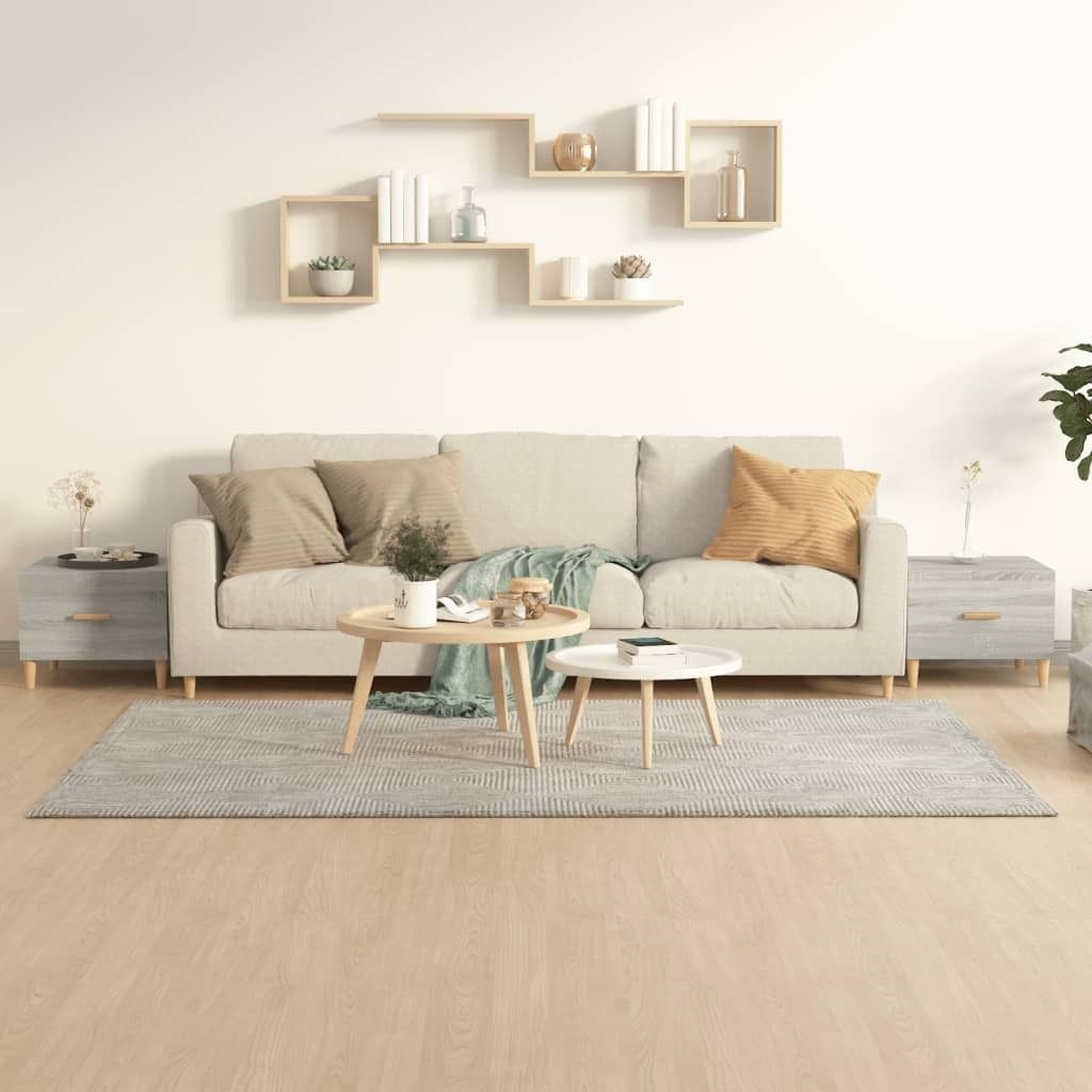 The Living Store Couchtische 2 Stk. Grau Sonoma 50x50x40 cm Holzwerkstoff