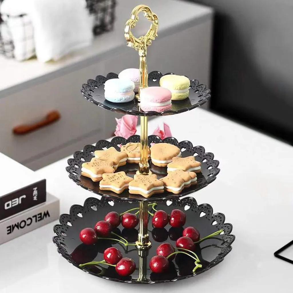 BetterJonny Alzata per torte a 3 piani, supporto per cupcake, 3