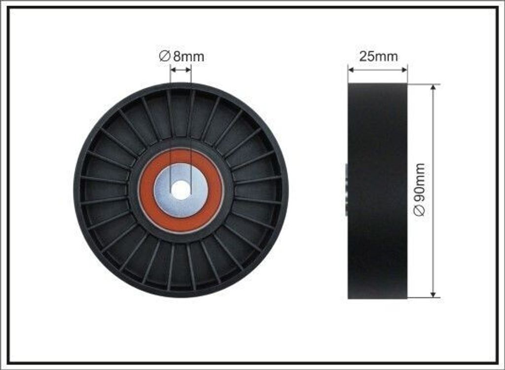 CAFFARO 12-56 Umlenkrolle Keilrippenriemen 90mm für VOLVO V70 I (875, 876) für SAAB 900 II Cabriolet