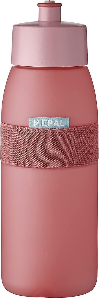 Gourde de sport - 500 ml - H 22,5 cm - rose - plastique - Image du produit 