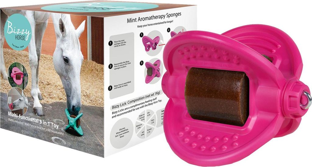 Bizzy Horse Bizzy Ball Leckstein Halterung Pferd Pink
