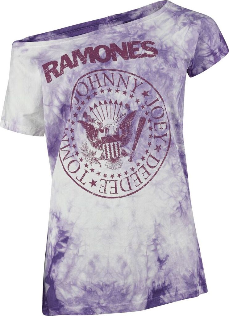 Ramones T-Shirt Damen Crest lila Band-Merch, Bands 100% Baumwolle L