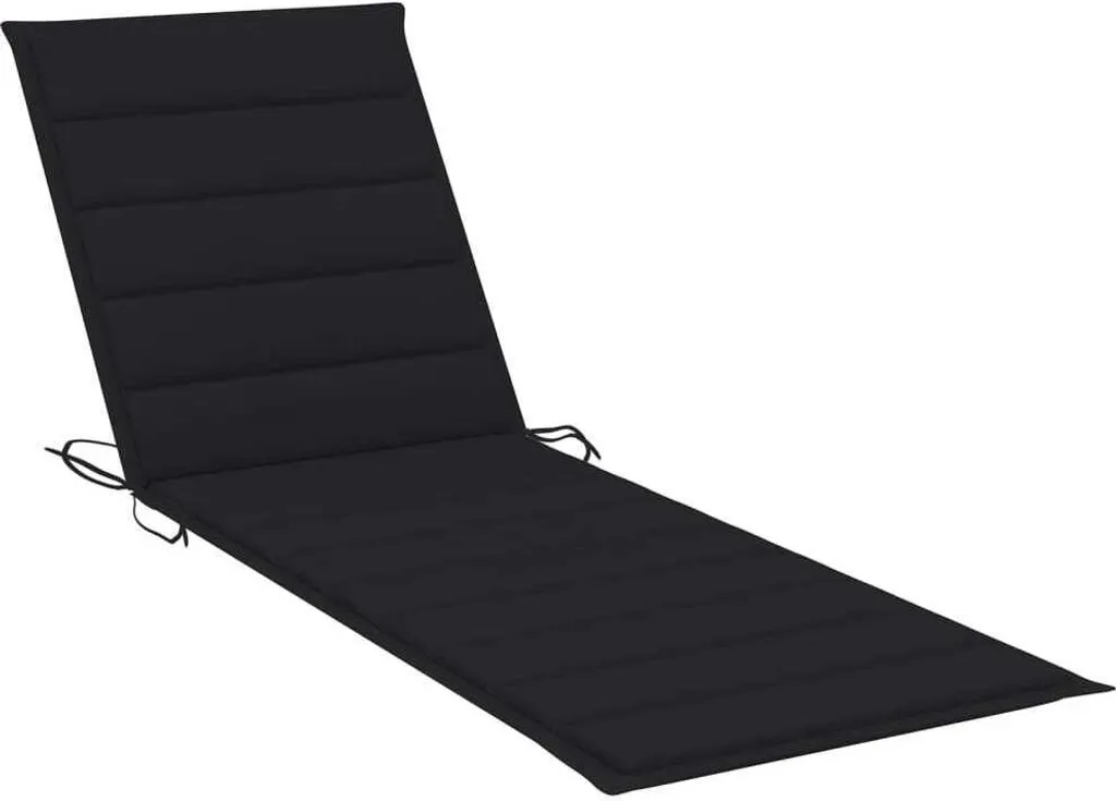 Lettino con cuscino nero Legno di pino impregnato - 3