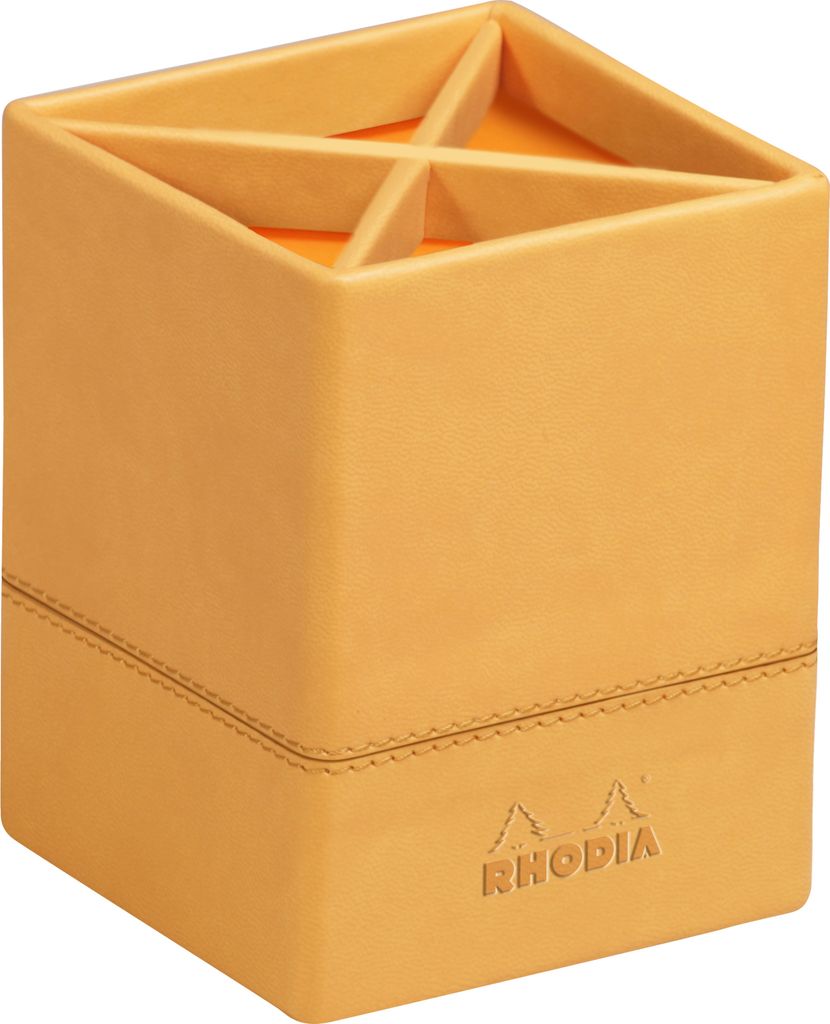 RHODIA Stifteköcher aus Kunstleder orange