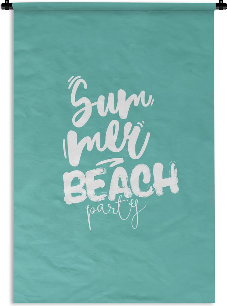 MuchoWow Wandteppich Wandbehang Blau - Party - Sommer 60x90 cm Tapisserie Dekoration Wandtuch - Foto-Teppich - Abwaschbar