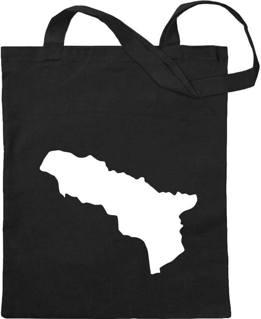 Kiwistar - Baumwolltasche - schwarz - Abchasien Umriss Kontur - Tragetasche Stoffbeutel Umhängetasche langer Henkel