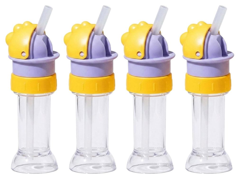Auslaufsicherer Adapter für Wasserflaschen mit Strohhalm für Kinder und Erwachsene. Tragbarer Umbausatz mit integriertem Strohhalm und auslaufsic...
