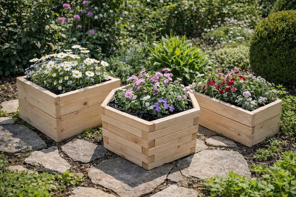 Blumenkasten Holz 60x30x29 cm – Rechteckig Pflanzkübel