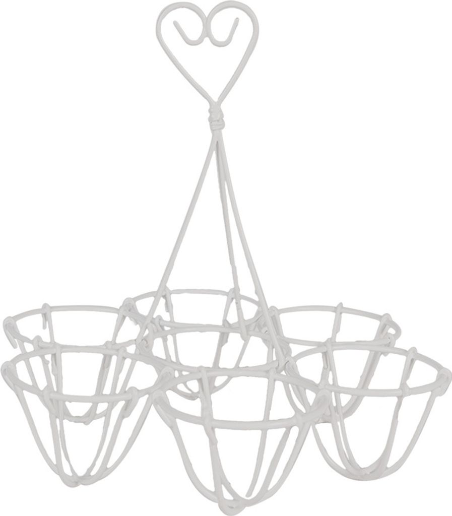 Clayre & Eef Eierhalter Ø 19x19 cm Weiß Metall Produktbild 