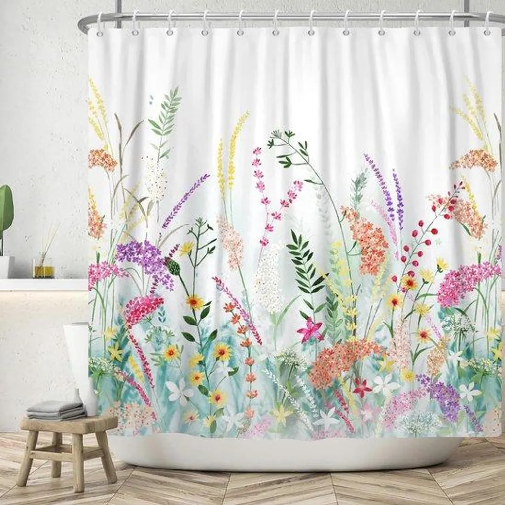 Rideau de douche anti-moisissure 180x180 cm imperméable et lavable bleu