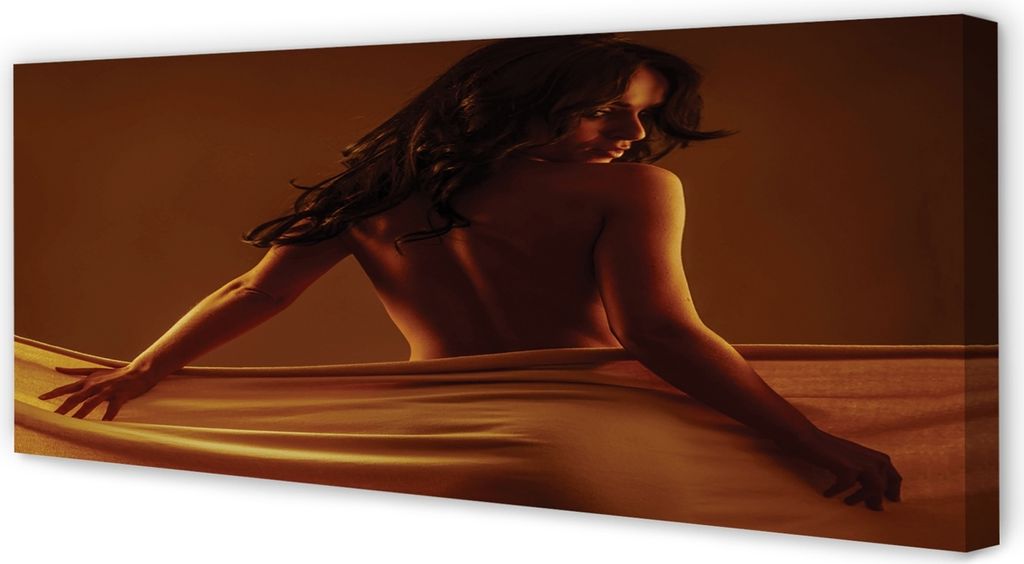 Leinwandbild 125x50 Wandkunst Die Frau mit dem Material