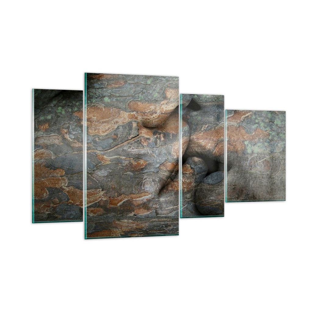 Bilder auf glas - Frau Mann Kuss Abstraktion - 120x70cm - Glasbilder - Wandbilder - Kunstdruck - zum Aufhängen bereit - Wanddekoration aus Glas - ...