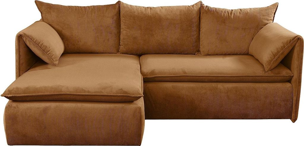 Ecksofa mit Schlaffunktion - Ecke links - Feincord - Produktbild 