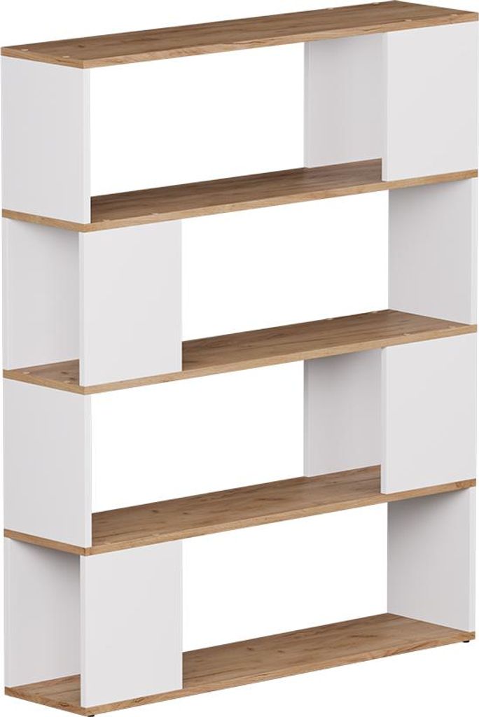 Raumteiler Vicco Eneos Weiß/Goldkraft Eiche 100 x 124.5 cm, Produktbild 