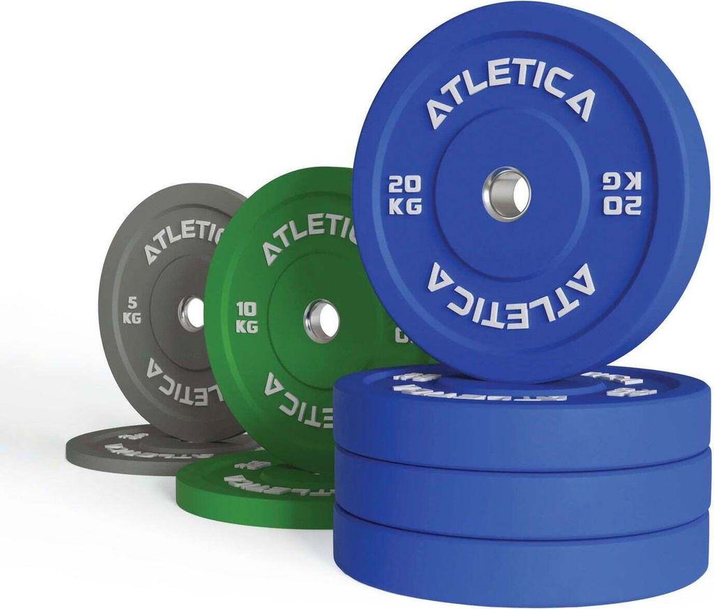 ATLETICA Color Bumper Plates Set | 110 kg bestehend aus 2 x 5 kg ∣ 2 x 10 kg ∣ 4 x 20 kg