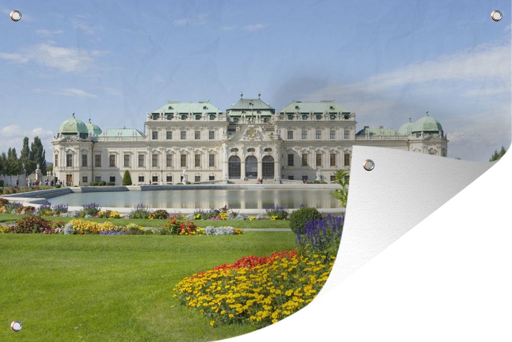 MuchoWow 60x40 cm Outdoor-Poster Gartendeko Sichtschutz Garten Poster für den Garten Wien - Österreich - Schloss