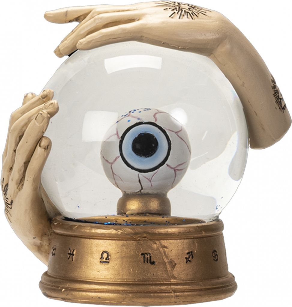 Wahrsage Schneekugel mit Händen & Auge 13cm Produktbild 