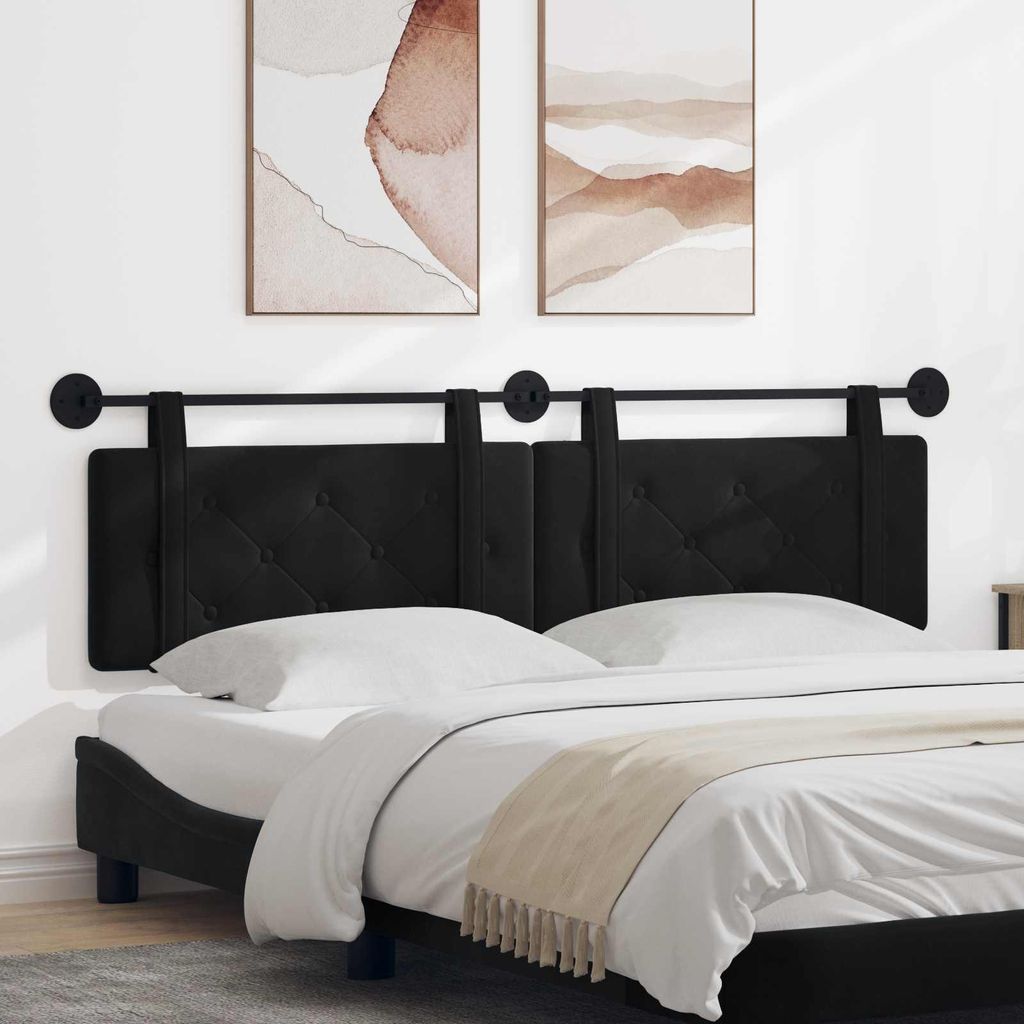 (Robust Möbel)Hängevorderseite Wandmontiert 1 PC eleganten Look - CLORIS - für Schlafzimmer - Schwarz 170x55x5 cm Samt - Kopfteile NeuMöbel...