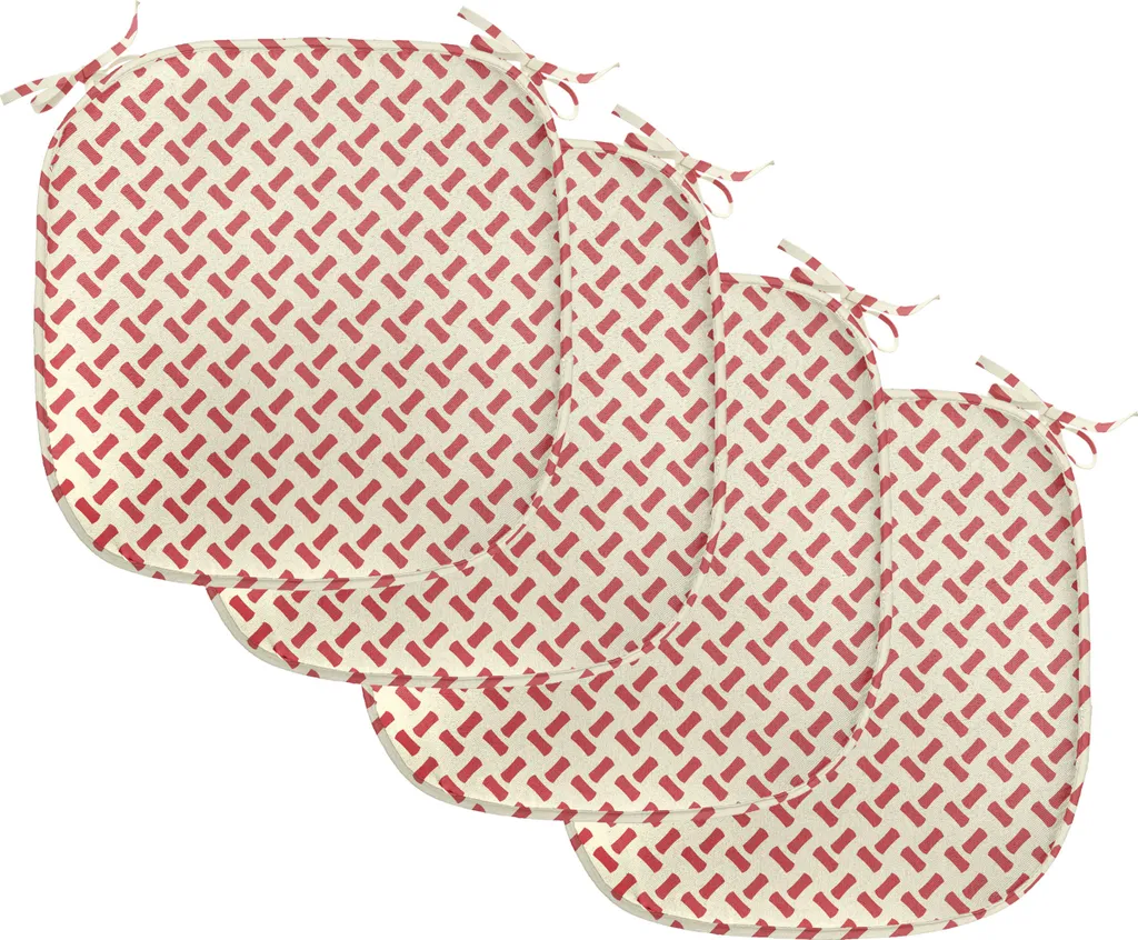 Set 4 Imbottiture Sedie Astratte ABAKUHAUS 40x40 cm Rosso Crema