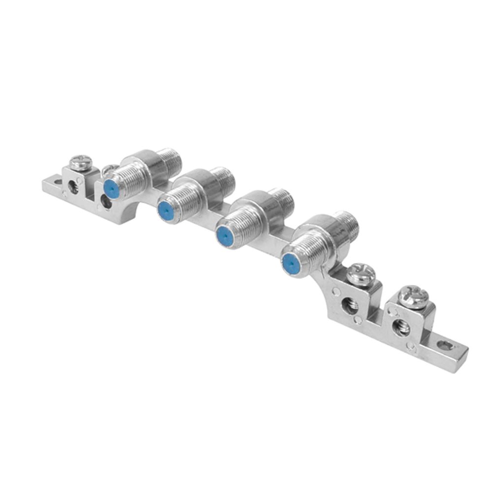 Erdungsblock, Quadro 4x F-Buchse auf 4x F-Buchse