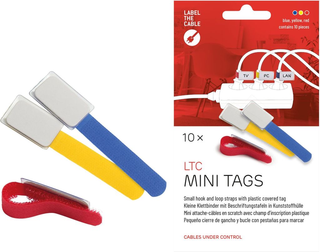 Label-the-cable MINI Kabelbinder Synthetik Mehrfarbig 10 Stück