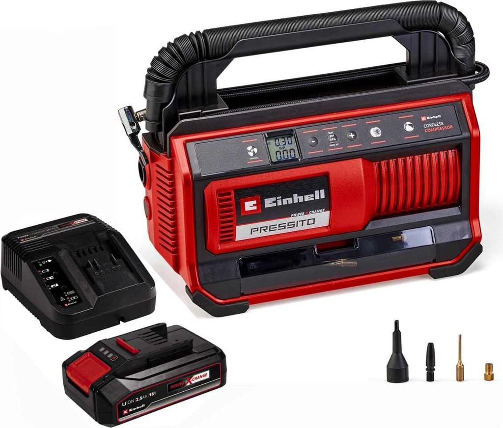 Einhell Akku-Kompressor Pressito 18/25 Solo 18V mit Akku Produktbild 