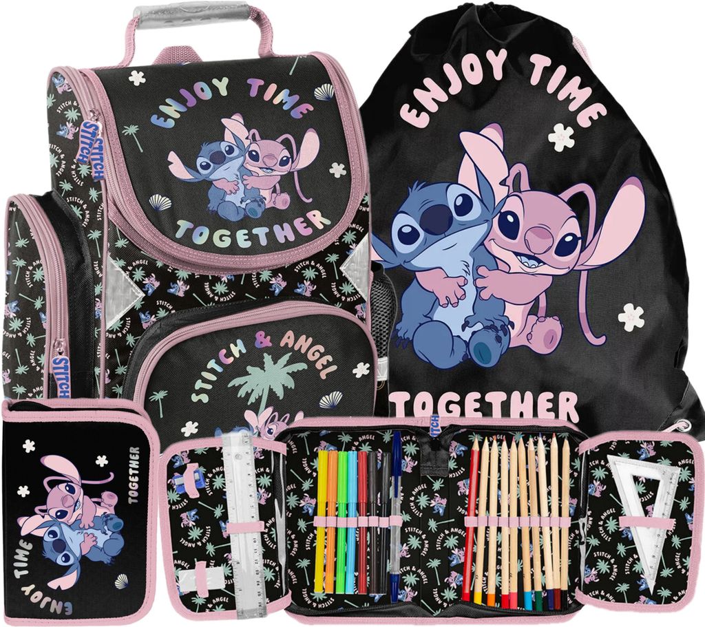 Ensemble 3 pièces Lilo et Stitch : sac à dos, trousse, sac Image du produit 