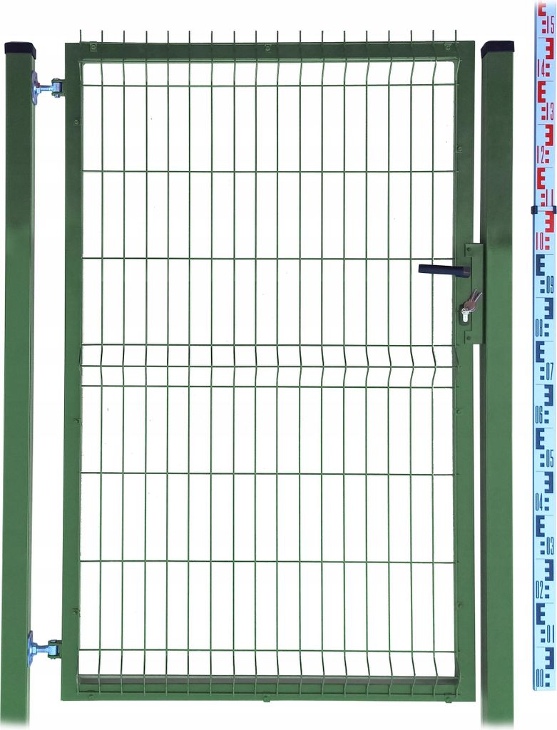 GARTENTOR 150 cm grün Einstabmatten 3D zwei PFOSTEN RAL6005 Zaun 153 cm | Gartentür Zauntor Einzeltor Tür Doppelstabmatten