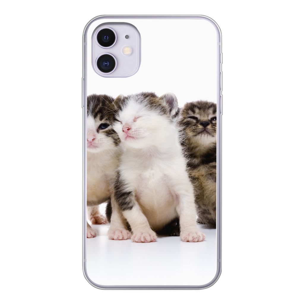 MuchoWow Handyhülle Schutzhülle Hülle für iPhone 11 Katze - Haustiere - Fell - Porträt Silikon Softcase Handy Hülle - Handytasche
