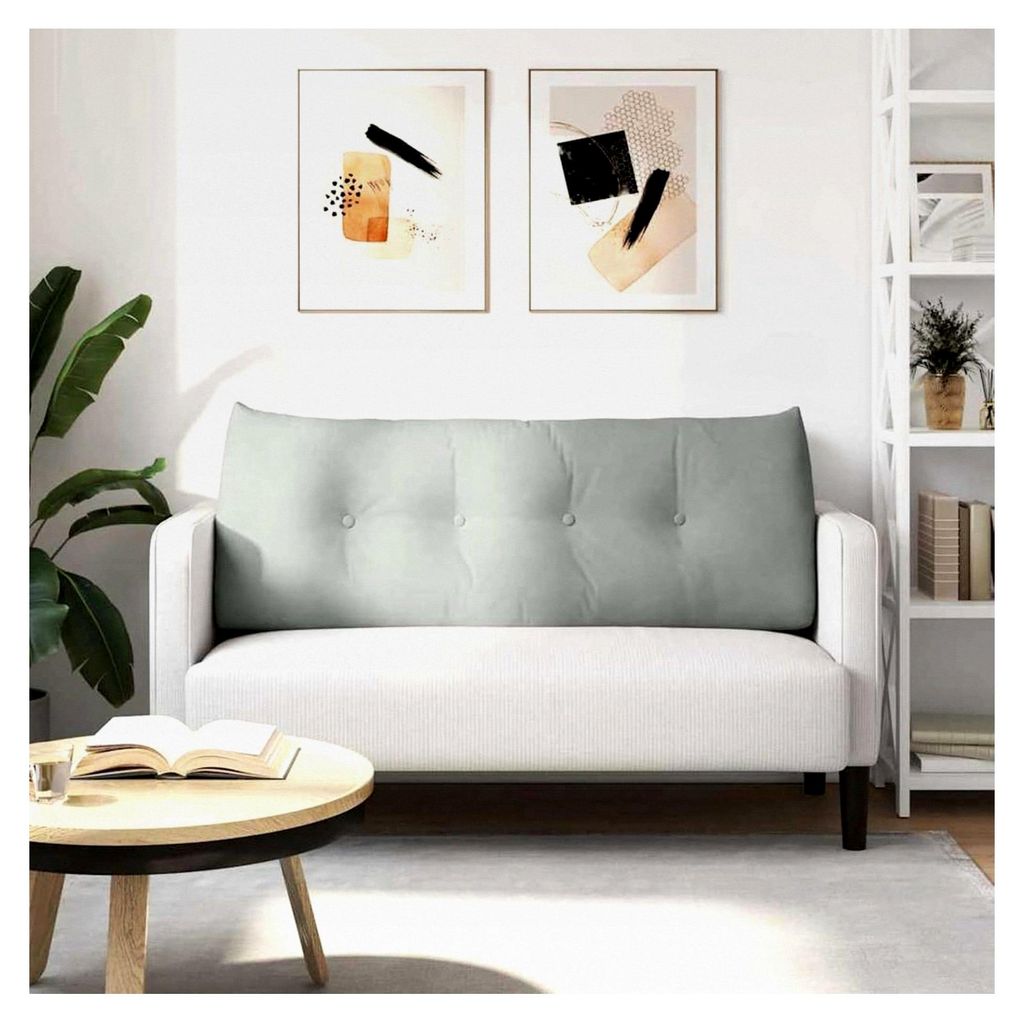 Samt-Rückenkissen Hellgrau 120x24x50cm - Ergonomische Unterstützung für Büros und Wohnzimmer
