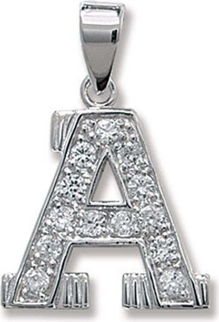 Schöner 925 Sterling Silber Buchstaben / Initiale Damen - Anhänger mit Zirkonia; TRS35295LTS