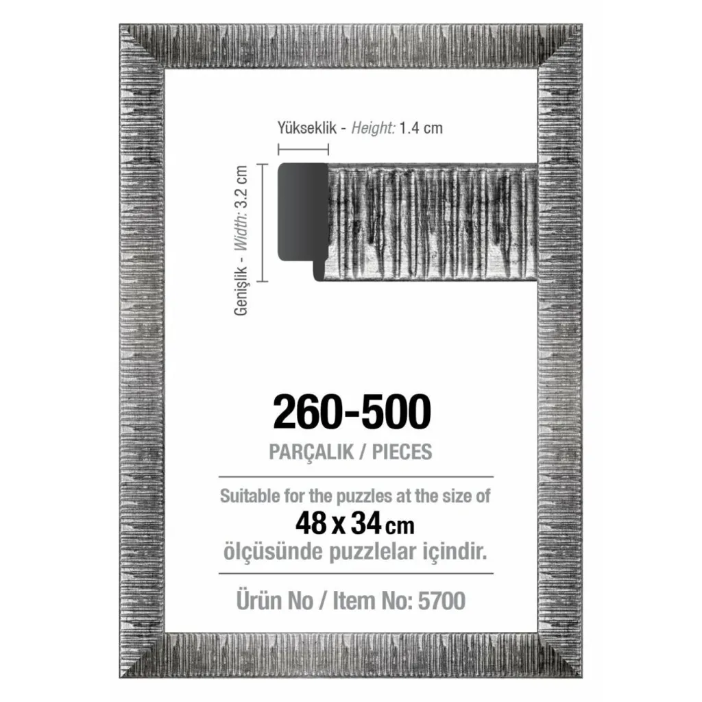 Cadre puzzle 48x34cm Art Puzzle 5700 argent - Protégez vos créations