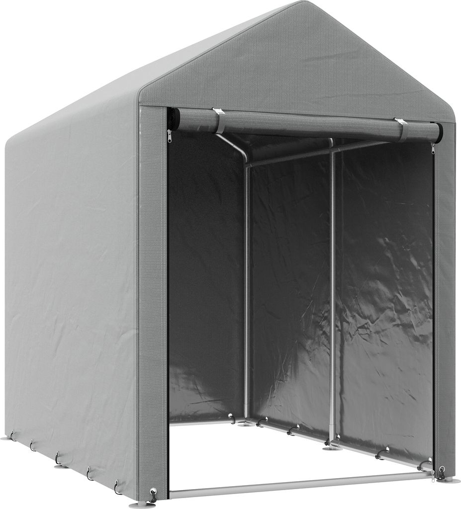 Outsunny Outdoor-Motorradgarage, UV-Aufbewahrungszelt mit Reißverschlusseingang, Garagenzelt für Fahrräder und Werkzeuge aus verzinktem Metall u...