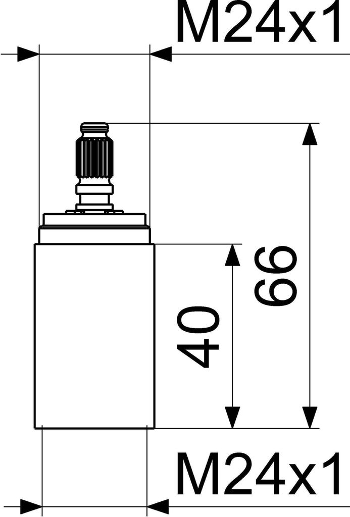 Js Verlaengerung Fuer Up-Ventil   Variabel, M24X1X40Mm Immagine del prodotto 
