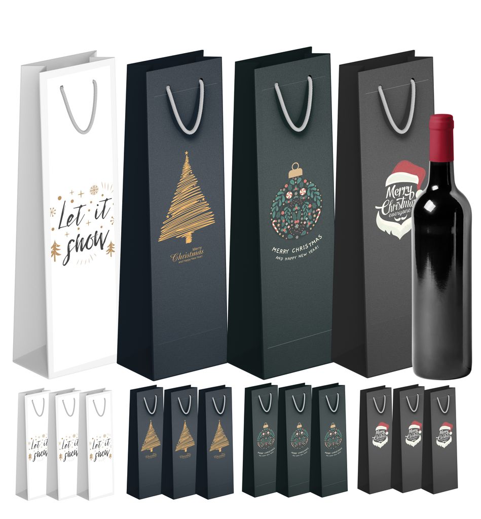 12x Flaschentüten für Weihnachten - Bottle Bag - Produktbild 1