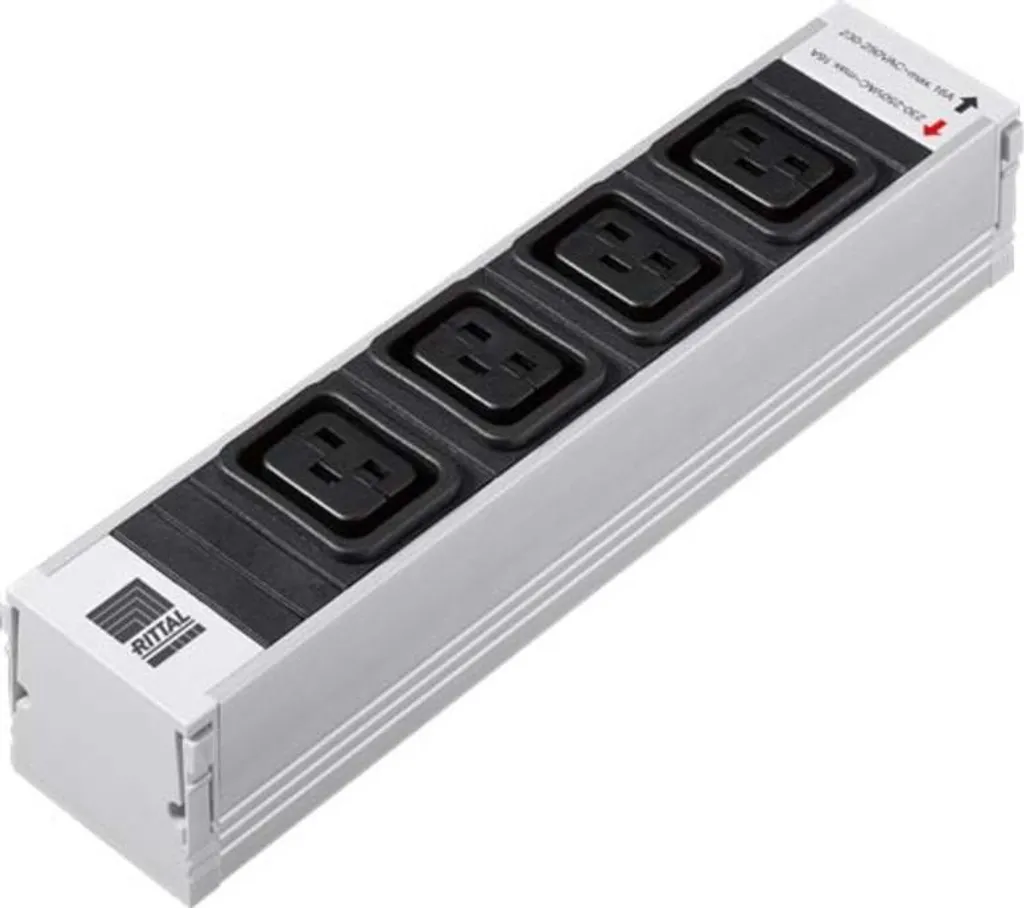 Module de Prise Rittal PSM 4x Schuko Rouge - Unité d'Alimentation Fixe
