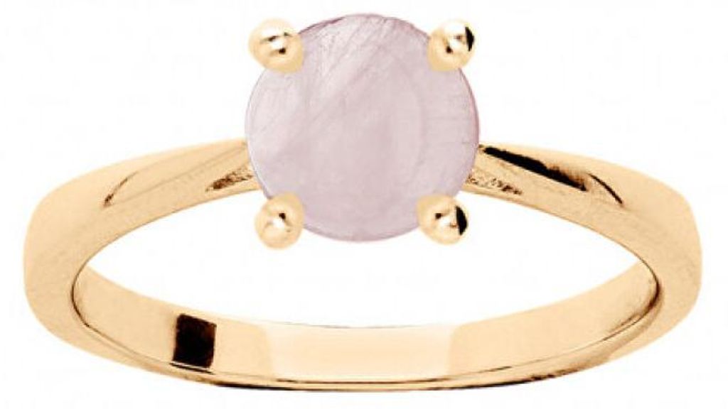 Delicate gold-plated ring with rose quartz PO/SR09587I