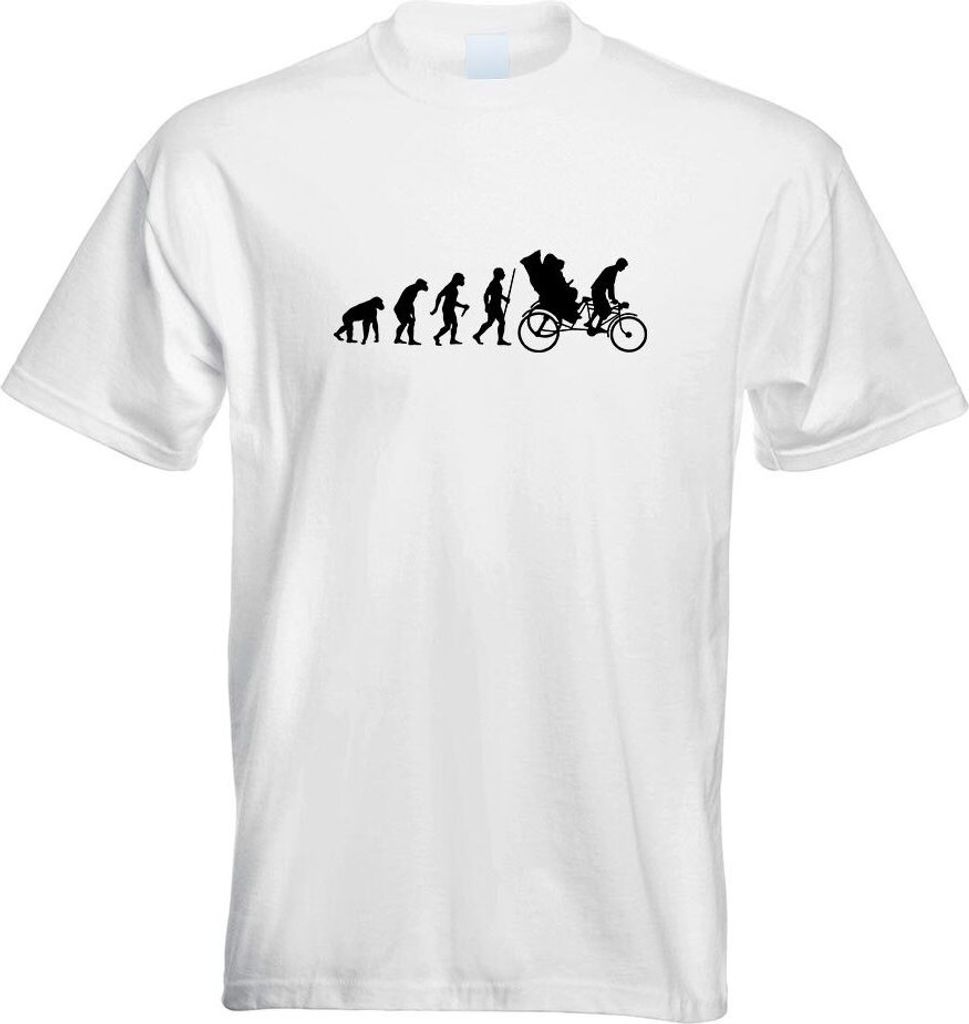 Kiwistar - T-Shirt - Weiss - Fahrradrikscha Evolution Motiv Bedruckt Funshirt Design Print - mit Motiv Bedruckt - Funshirt Design - Sport - Freizei...