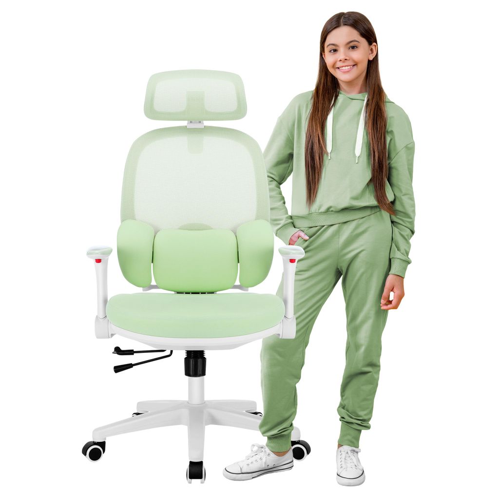 MARK ADLER Junior 6.3 Green | Verstellbarer Drehstuhl für Kinder und Teenager | Höhenverstellbar