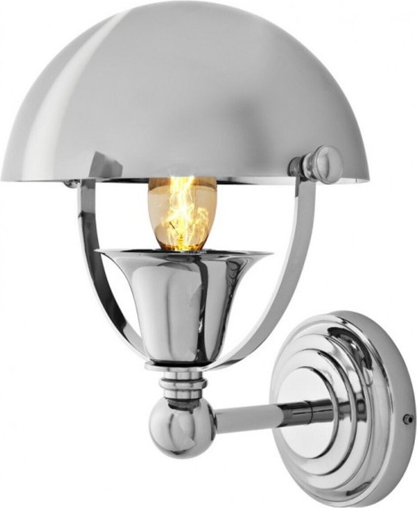 Casa Padrino Luxus Wandleuchte NYC Vintage Banker Style vernickeltes Metall - Wand Leuchte Lampe