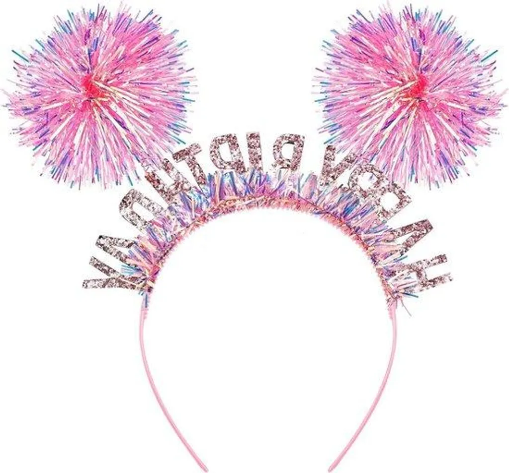 Bandeau à paillettes rose scintillant : Accessoire de coiffure extensible