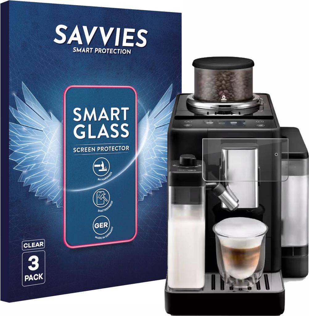 3x Savvies Schutzglas Folie für DeLonghi Rivelia 9H Panzer Schutzfolie Glas Displayschutz klar transparent