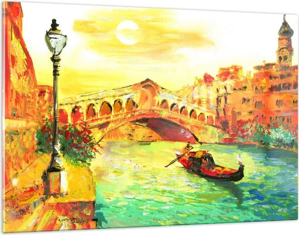 Bilder auf glas - Venedig Gondel - 120x80cm - Glasbilder - Produktbild 