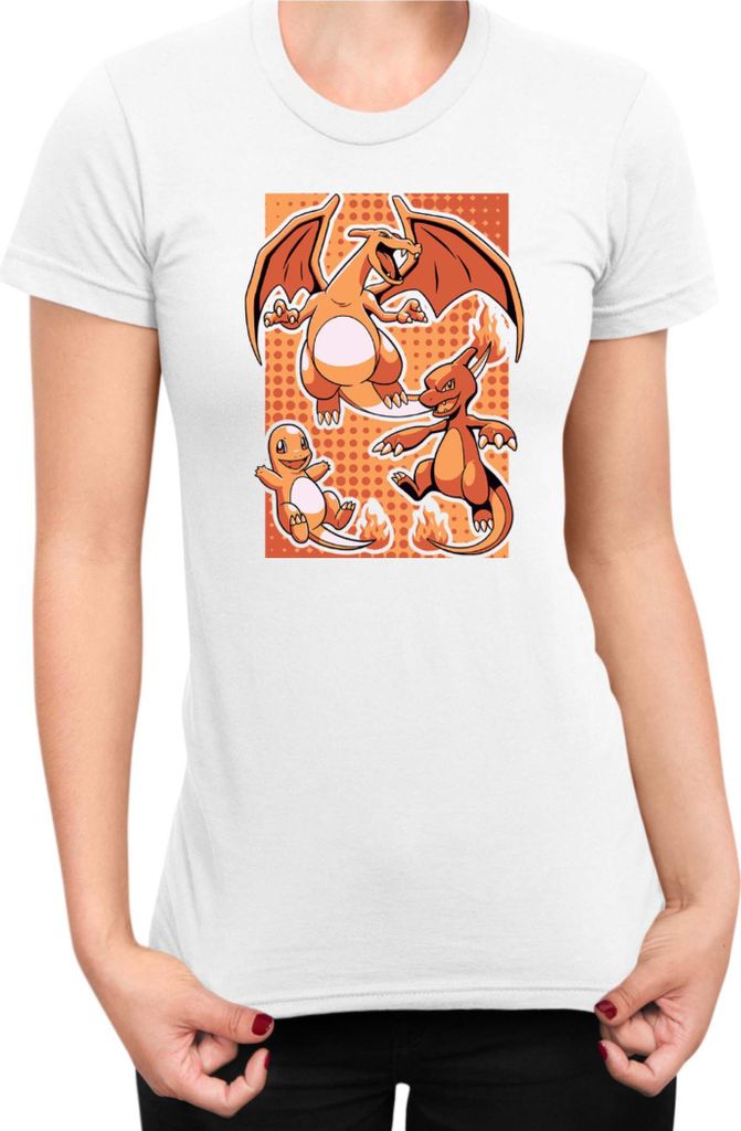 Damen T-Shirt Japan Manga Anime Comics Pokemon 020, Lady XL / Weiß