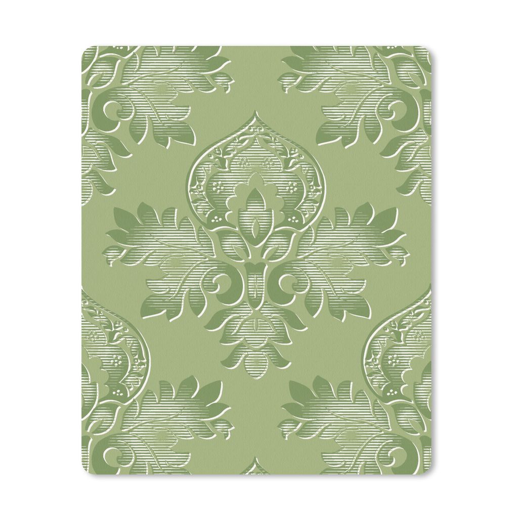 MuchoWow Mauspad Mousepad Psychedelisch - Blätter - Grün - Vintage - Design 19x23 cm - Mousepads - Maus Mat - Pad - Mausunterlage - Mauspads - ...